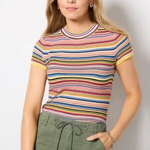 pistola striped selene short sleeve sweater tee medium